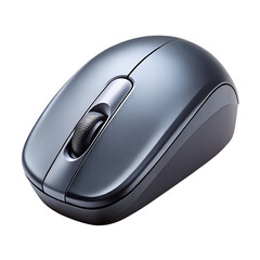 Gray Wireless Computer Mouse with Scroll Wheel technology device cutout png AI isolated on a transparent background