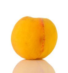 Fresh juicy peach fruit isolated on white background