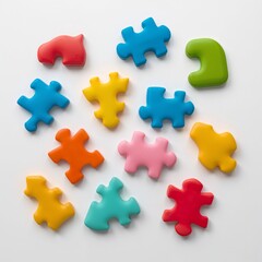 Obraz premium Puzzle pieces isolated on white background