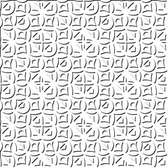 3d relief tiles. Vector pattern with symmetrical elements . Modern stylish abstract texture. Repeating tiles from striped elements. Black and white pattern.