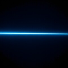 A single horizontal glowing line on a black background. Abstract sci-fi concept for a futuristic tech banner or wallpaper, simple modern design.