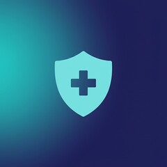 Obraz premium Medical shield icon on a gradient background for healthcare and protection