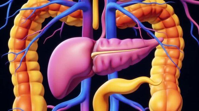 Vibrant Human Digestive System Illustration
