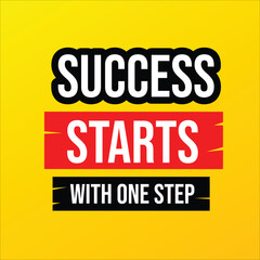 Success starts with one step – motivational inspirational quote background design