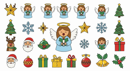 Obraz premium Christmas icon christmas clip art christmas decorations christmas elements christmas vector christmas illustration christmas art vector