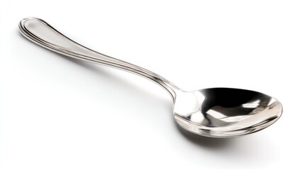 Elegant spoon against white background