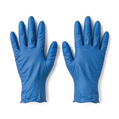 Obraz premium Pair of blue nitrile gloves isolated on white background for hygiene