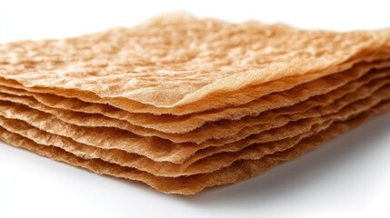 Fototapeta premium Stack of Homemade Armenian Lavash Bread, a Traditional Thin Flatbread Staple