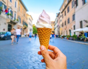 Ice Cream Cone in Roman Street