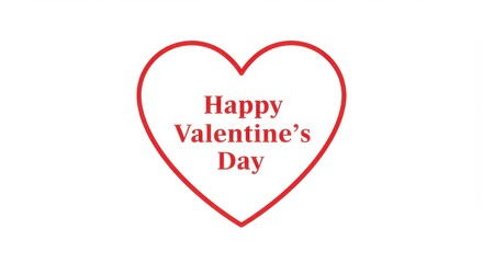 Simple Red Heart Graphic, Happy Valentines Day Greeting.