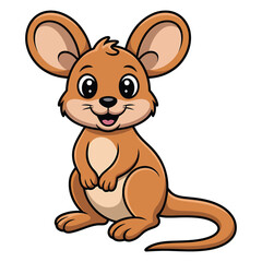 Fototapeta premium A charming cartoon kangaroo, showcasing its adorable features and playful expression in a delightful illustration