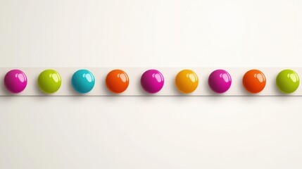 Colorful Spheres Arranged in a Line