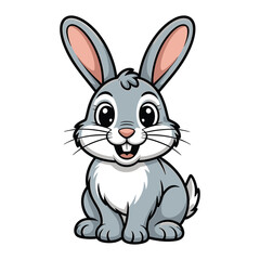 Obraz premium Charming cartoon rabbit illustration, perfect for easter cards, childrens books, or springthemed designs