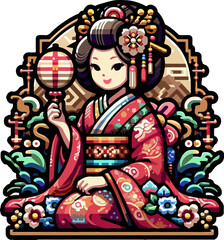 icon_logo_symbol_Elegant_Japanese_Woman_Vector_Illustration_in_Traditional