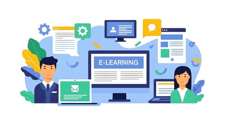 Diverse learners engage with digital education platforms for modern online learning success