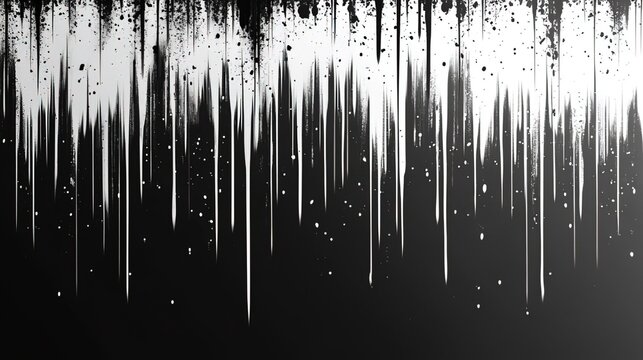 Abstract Black and White Dripping Paint Background for Design Projects