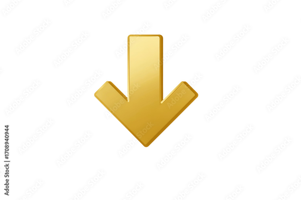 Canvas Prints a gold arrow pointing down