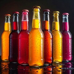 Colorful bottles of beverages
