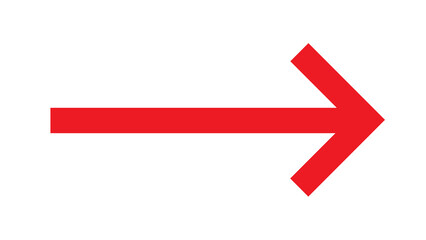 Bold red arrow on black backdrop pointing rightward, indicating direction and guidance.