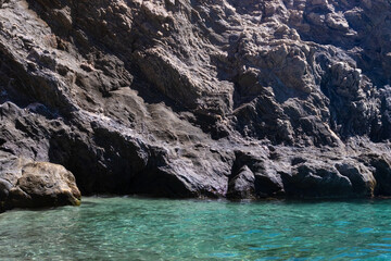 Cala Cortada, Almer&iacute;a, Spain. Rocky coastline and crystal clear turquoise waters