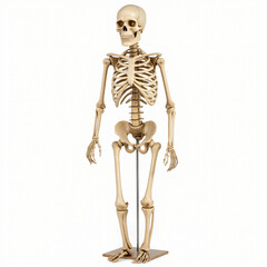 isolated skeleton decoration, full body, detailed bone texture, product shot