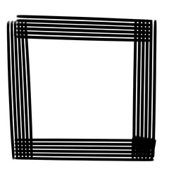black line effect frame border container, on transparent background
