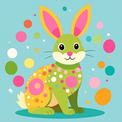 Colorful cartoon bunny