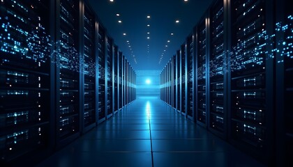 Fototapeta premium Data's Celestial Dance: A Network Symphony
