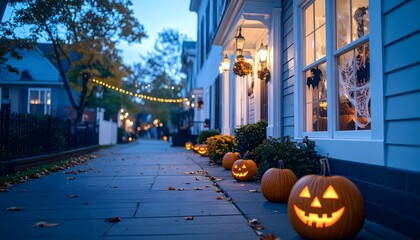 Costumes, Decorations, Pumpkins, Shops, Evening