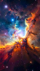 Colorful cosmic nebula