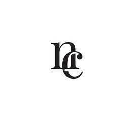 Elegant Serif Monogram Logo with Overlapping Initial Letters – Vintage and Modern Branding Design nc
