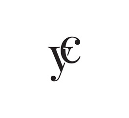 Elegant Serif Monogram Logo with Overlapping Initial Letters &ndash; Vintage and Modern Branding Design yc