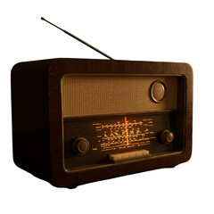 Retro Style Radio Receiver on Black Background