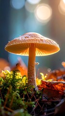 Beautiful Mushroom in Forest.