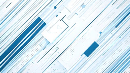 Abstract geometric pattern with diagonal lines and blue rectangles