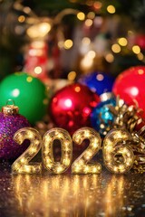 New year 2026 decorative lights