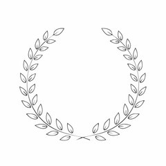 シンプルラインで描く月桂樹の冠風フレーム