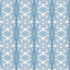 Geometric sky pattern with diamond symmetry, abstract clouds, blue tones, soft contrast, and seamless repeating background. Perfect for abstract design projects.