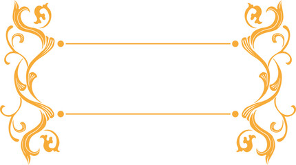 Gold Floral Flourishes Frame, Golden Flower Swirl and Traditional Plant Border Ornament in Baroque or Victorian Style, Isolated Vector Royal Embellishment, Wedding Arrangement