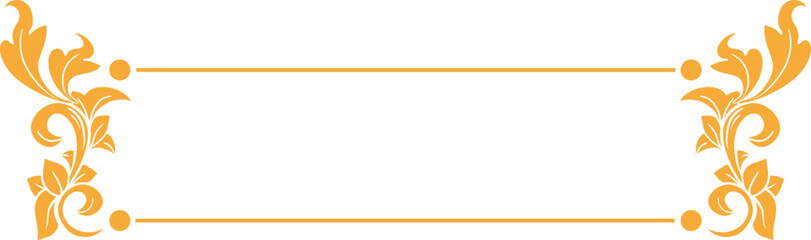 Gold Floral Flourishes Frame, Golden Flower Swirl and Traditional Plant Border Ornament in Baroque or Victorian Style, Isolated Vector Royal Embellishment, Wedding Arrangement