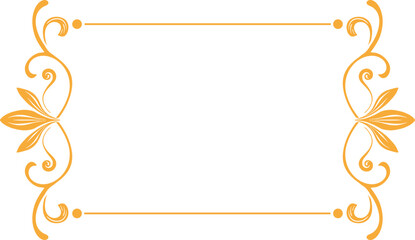 Gold Floral Flourishes Frame, Golden Flower Swirl and Traditional Plant Border Ornament in Baroque or Victorian Style, Isolated Vector Royal Embellishment, Wedding Arrangement