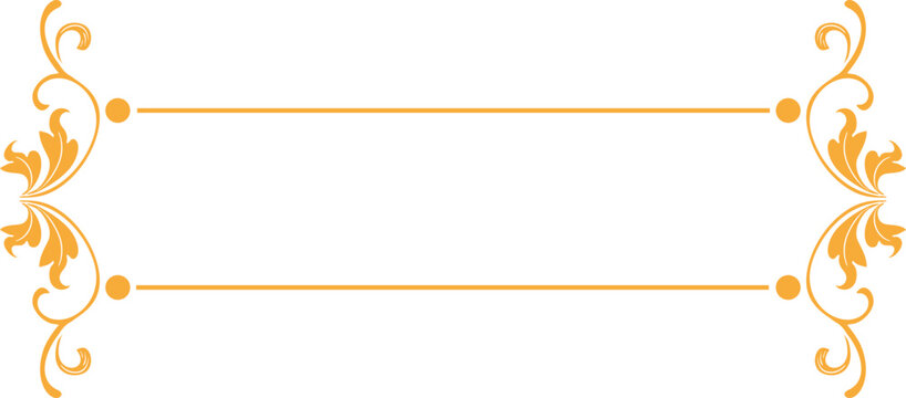 Gold Floral Flourishes Frame, Golden Flower Swirl and Traditional Plant Border Ornament in Baroque or Victorian Style, Isolated Vector Royal Embellishment, Wedding Arrangement