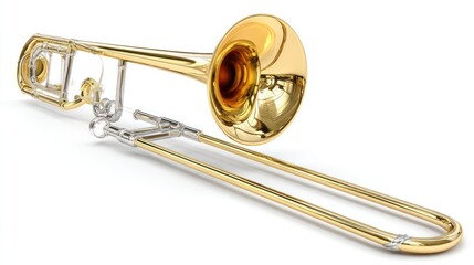 Gold tenor trombone instrument