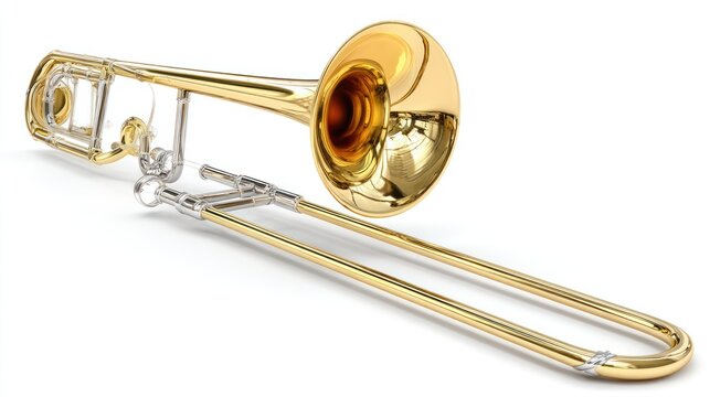 Gold tenor trombone instrument