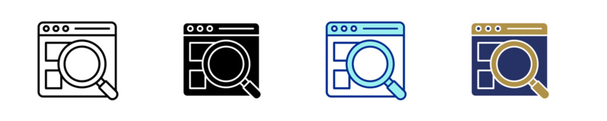 Research  Icon Set Multiple Style Collection