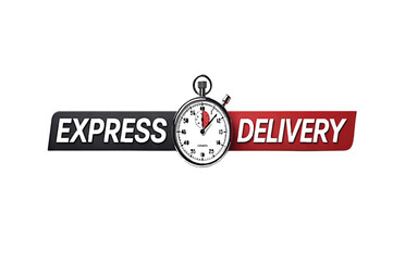 Express Delivery with Stopwatch Icon Fast Shipping and Quick Logistics Services for Businesses