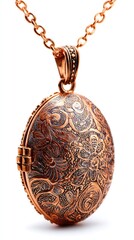 Detailed View Of Ornate Rose Gold Locket Necklace