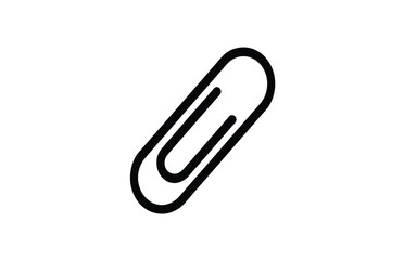 Obraz premium Paperclip Icon Minimalist Black and White Design for Attachment and Organization Concepts, Simple Symbol