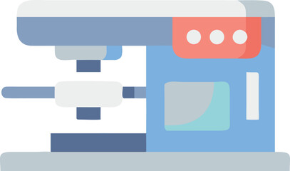 Obraz premium Simple flat icon representing a machine, set on a white background for a clear and unobtrusive visual effect.