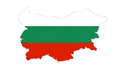 Map of Bulgaria in the colors of the flag of Bulgaria